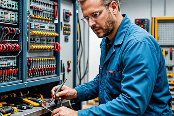 Professional electrical engineer working